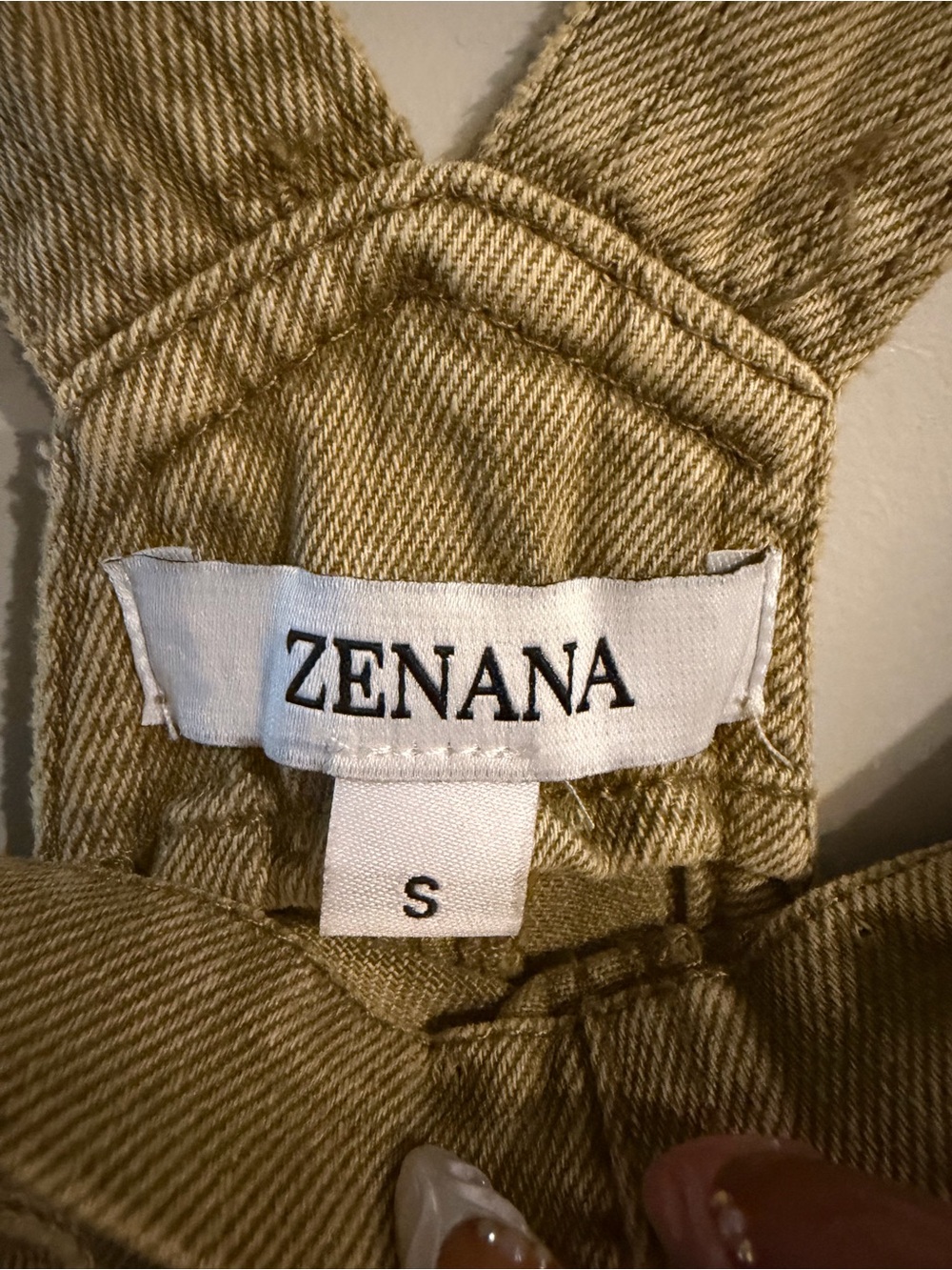 Zenana Outfitters Women's Utility Overalls in Khaki - Picture 6 of 6